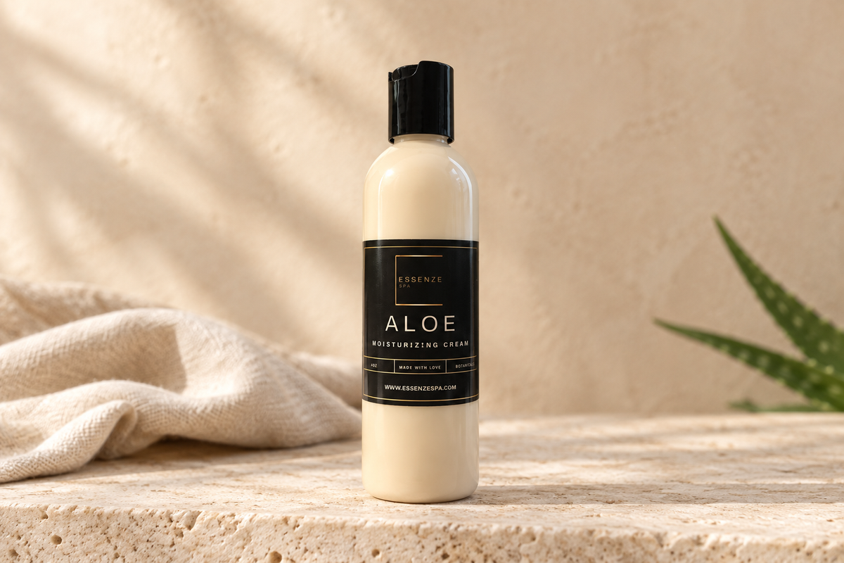 Crema Aloe con fondo boho