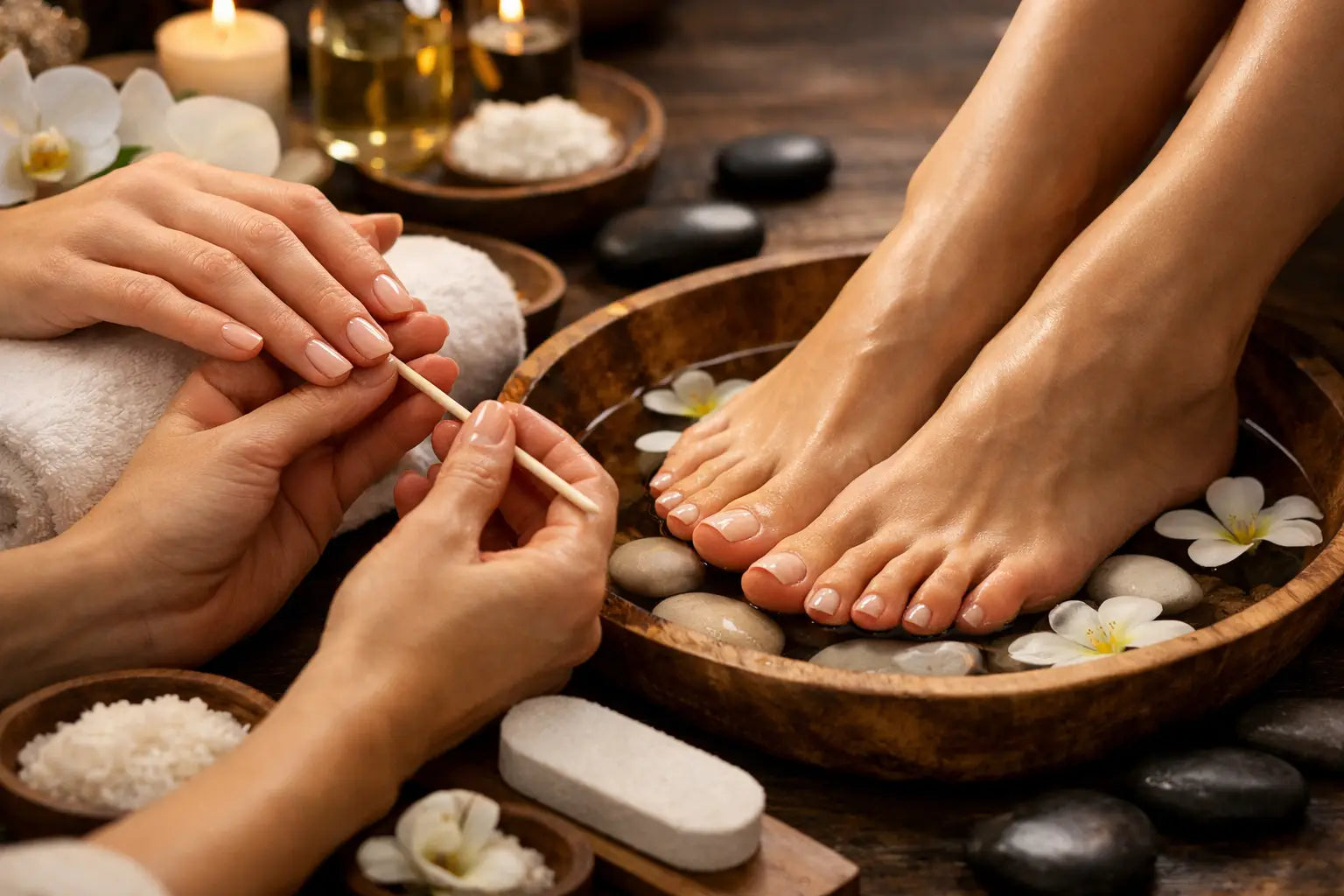 Manicura y pedicura spa para manos y pies radiantes