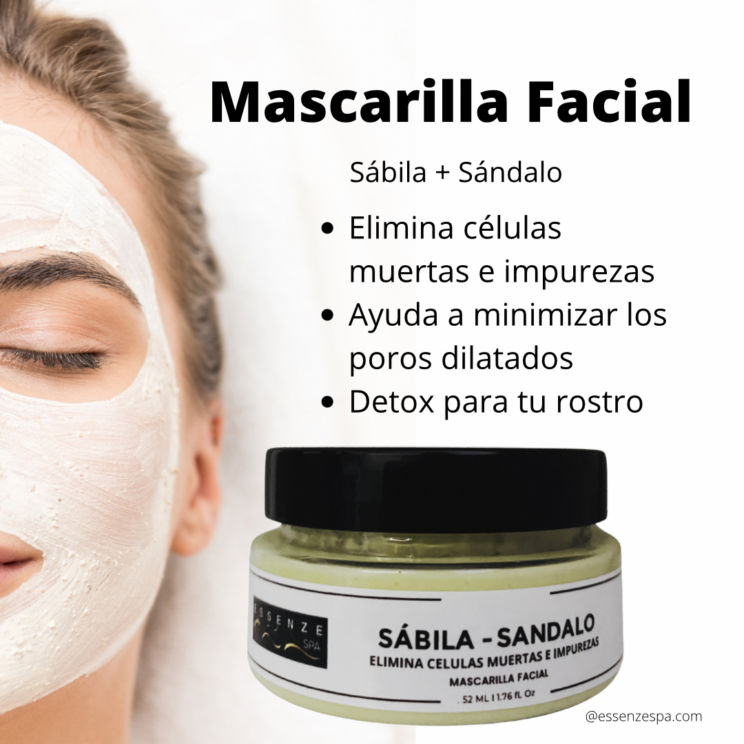 Mascarilla Facial de Sábila y Sándalo / Mascarilla Facial Aloe Vera y Sándalo