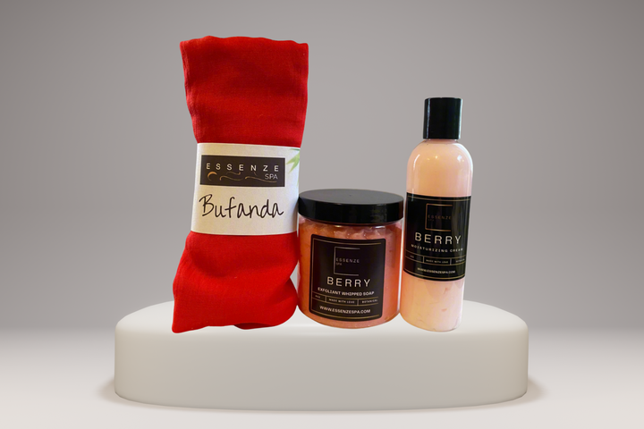 SET with EXFOLIANT, MOISTURIZING CREAM and SCARF