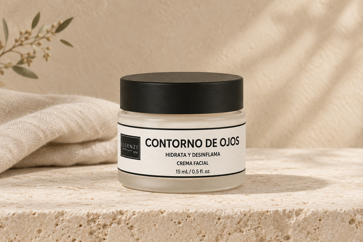 Crema para contorno de ojos en fondo boho